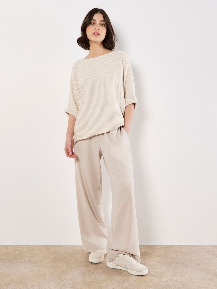 Apricot Natural Cable Soft Touch Batwing Top - Image 1 of 4 Apricot Natural Cable Soft Touch Batwing Top - Image 1 of 4