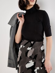 Apricot Grey Brushstroke Bias Skirt - Image 2 of 4