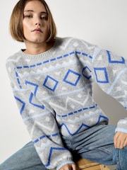 Apricot Blue Diamond & Chevron Jumper - Image 4 of 4