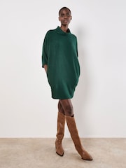 Apricot Green Cable Soft Touch Mock Neck Dress - Image 4 of 5
