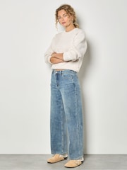 Apricot Natural Waffle And Rib Chunky Jumper - Image 1 of 4