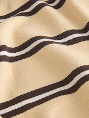 Yellow/Brown Stripe Short Sleeve Collared Rugby Polo Top - Image 8 of 8