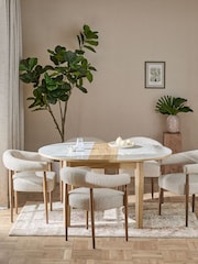 Ceramic and Oak Effect Hayford 4 to 6 Seater Extending Dining Table - Image 1 of 10