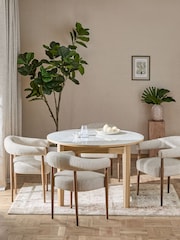 Ceramic and Oak Effect Hayford 4 to 6 Seater Extending Dining Table - Image 2 of 10