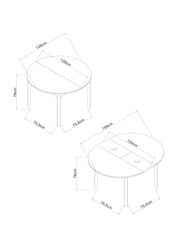 Ceramic and Oak Effect Hayford 4 to 6 Seater Extending Dining Table - Image 4 of 10