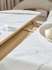 Ceramic and Oak Effect Hayford 4 to 6 Seater Extending Dining Table - Image 5 of 10