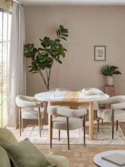 Ceramic and Oak Effect Hayford 4 to 6 Seater Extending Dining Table - Image 7 of 10