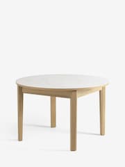 Ceramic and Oak Effect Hayford 4 to 6 Seater Extending Dining Table - Image 8 of 10