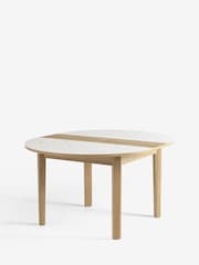 Ceramic and Oak Effect Hayford 4 to 6 Seater Extending Dining Table - Image 9 of 10