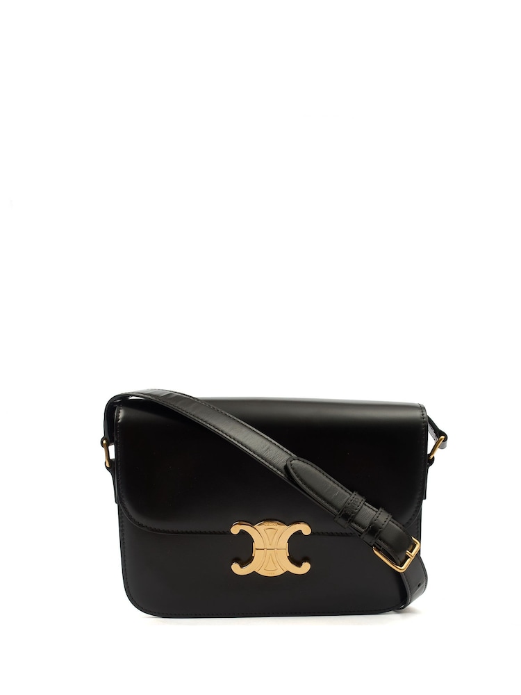 Celine Black Triomphe Cross-Body Bag - Image 1 of 8