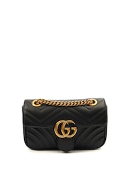 Gucci Black Marmont Flap Mini Pre-Loved Shoulder Bag - Image 1 of 7