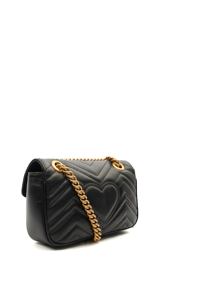 Gucci Black Marmont Flap Mini Pre-Loved Shoulder Bag - Image 2 of 7