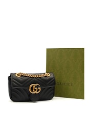 Gucci Black Marmont Flap Mini Pre-Loved Shoulder Bag - Image 6 of 7