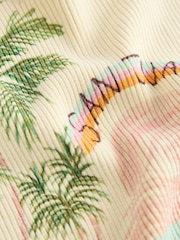 Yellow Multi Scenic Graphic Printed Ribbed Vest Top - Image 6 of 7