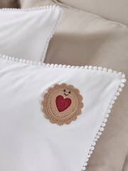 White Crochet Biscuits Cotton Duvet Cover and Pillocase Set - Image 3 of 3