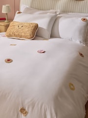 White Crochet Biscuits Cotton Duvet Cover and Pillowcase Set - Image 7 of 9