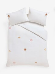 White Crochet Biscuits Cotton Duvet Cover and Pillowcase Set - Image 9 of 9