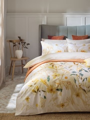 Yellow Autumn Floral Duvet Cover and Pillowcase Set - Image 2 of 6