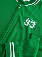 Apple Green Cotton Rich Soft Touch Embroidered Zip Up Bomber Cardigan - Image 7 of 8