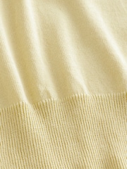 Butter Yellow Soft Touch Cotton Rich Short Sleeve Frill Polo Shirt - Image 7 of 7
