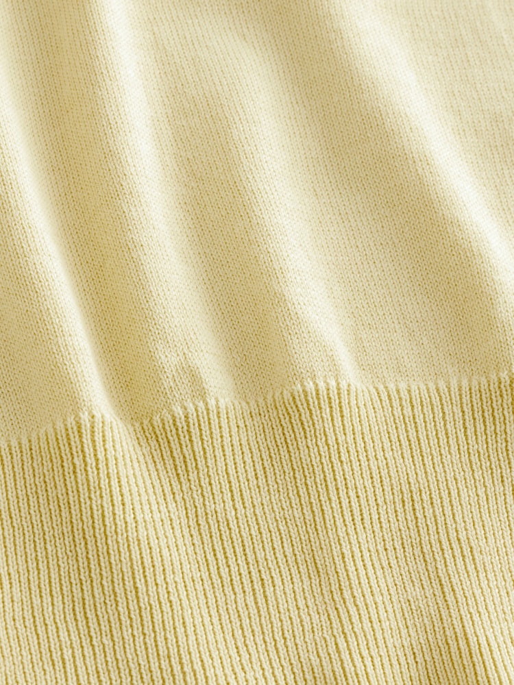 Butter Yellow Soft Touch Cotton Rich Short Sleeve Frill Polo Shirt - Image 7 of 7 Butter Yellow Soft Touch Cotton Rich Short Sleeve Frill Polo Shirt - Image 7 of 7