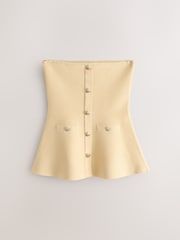 Galben - Smart Knit Peplum Bandeau Top - Imaginea 5 din 7