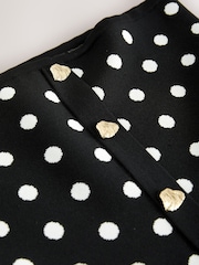 කළු/සුදු පොල්කා තිත - Smart Knit Peplum Bandeau Top - 7න් 7 වන රූපය