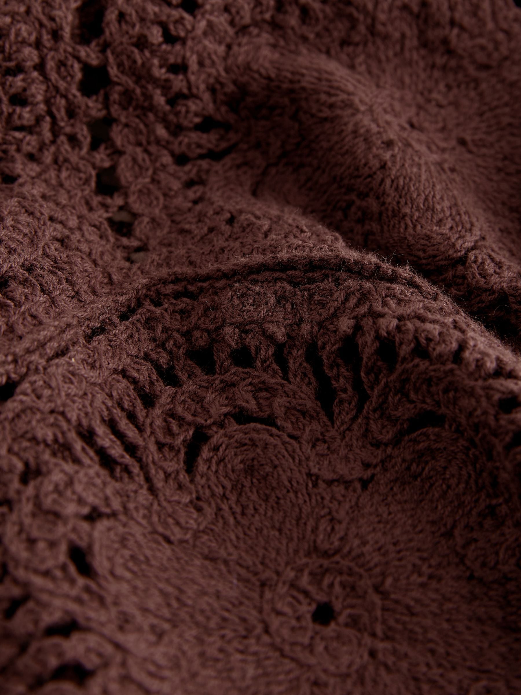 Buy Chocolate Brown Crochet Knit Floral Tank from Next USA