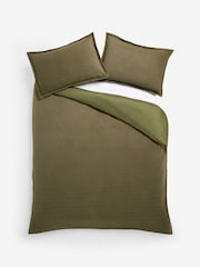 Green Corduroy Duvet Cover and Pillowcase Set - Image 4 of 4