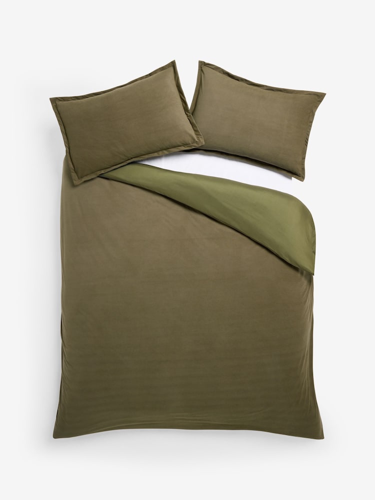 Green Corduroy Duvet Cover and Pillowcase Set - Image 4 of 4