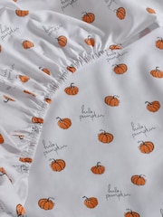 White Pumpkin Fitted Sheet and Pillowcase Set - Image 2 of 2