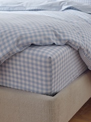 Blue Gingham Fitted Sheet and Pillowcase Set - Image 1 of 2