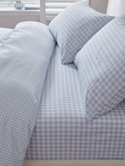 Blue Gingham Fitted Sheet and Pillowcase Set - Image 2 of 2