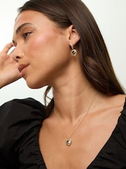 Jon Richard Gold Heart Birthstone Huggie Earrings - August - Image 3 of 3