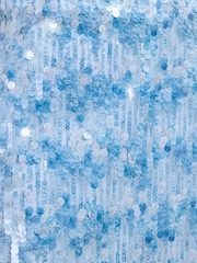 Friends Like These Blue Sequin Mini Skirt - Image 4 of 6
