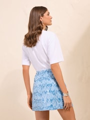 Friends Like These Blue Sequin Mini Skirt - Image 6 of 6