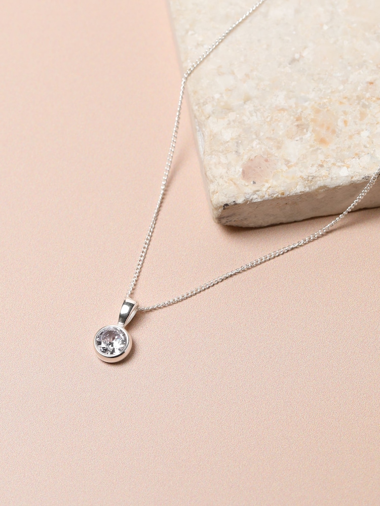 Jon Richard Silver Jon Richard Sterling Silver Plated Waterproof Bezel Pendant - Image 2 of 2 Jon Richard Silver Jon Richard Sterling Silver Plated Waterproof Bezel Pendant - Image 2 of 2