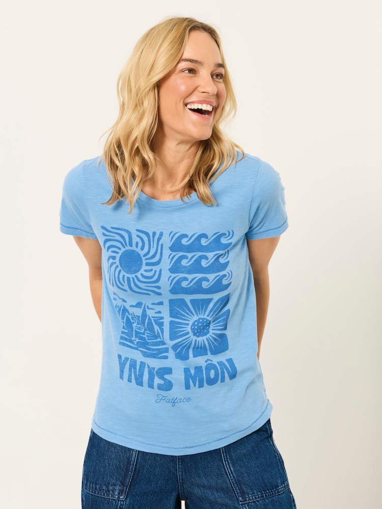 Blue Ynys Mon - FatFace Land Tee - Imagen 1 de 5
