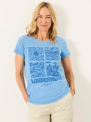 Blue Windermere - FatFace Land Tee - Imagen 1 de 5