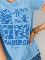 Blue Edinburgh - FatFace Land Tee - Imagen 4 de 5