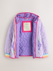 Little Bird by Jools Oliver Lilac Purple Flower Quilted Jacket - Image 2 of 6