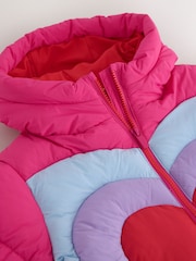 Little Bird by Jools Oliver Rainbow Heart Showerproof Padded Coat - Image 9 of 11