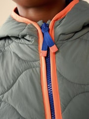 Little Bird by Jools Oliver Khaki Green Showerproof Quilted Jacket - Image 7 of 14