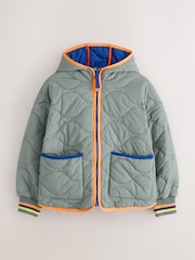 Little Bird by Jools Oliver Khaki Green Showerproof Quilted Jacket - Image 8 of 14