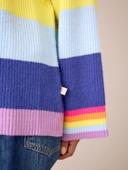 Little Bird by Jools Oliver Rainbow Stripe Knitted Jumper - Image 5 of 5