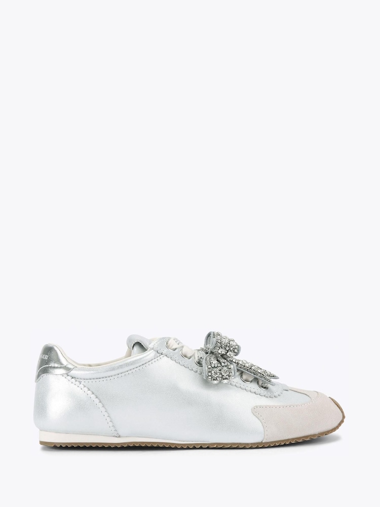 Kurt Geiger London Silver Islington Bow Trainers - Image 1 of 5 Kurt Geiger London Silver Islington Bow Trainers - Image 1 of 5