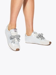 Kurt Geiger London Silver Islington Bow Trainers - Image 2 of 5