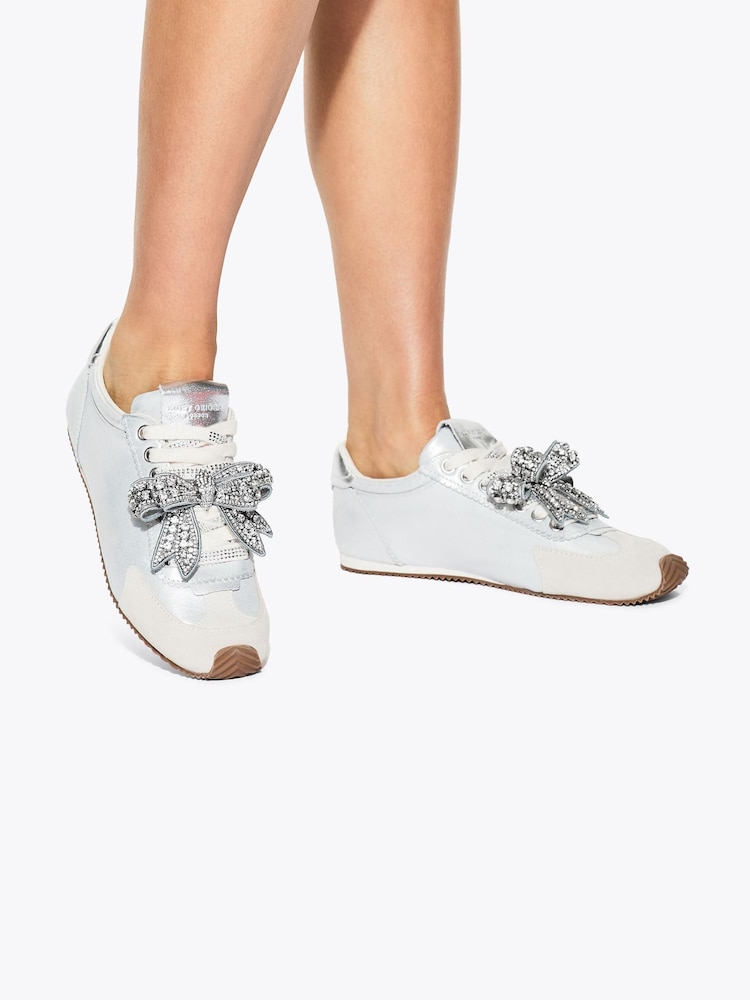 Kurt Geiger London Silver Islington Bow Trainers - Image 2 of 5 Kurt Geiger London Silver Islington Bow Trainers - Image 2 of 5