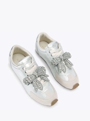 Kurt Geiger London Silver Islington Bow Trainers - Image 3 of 5