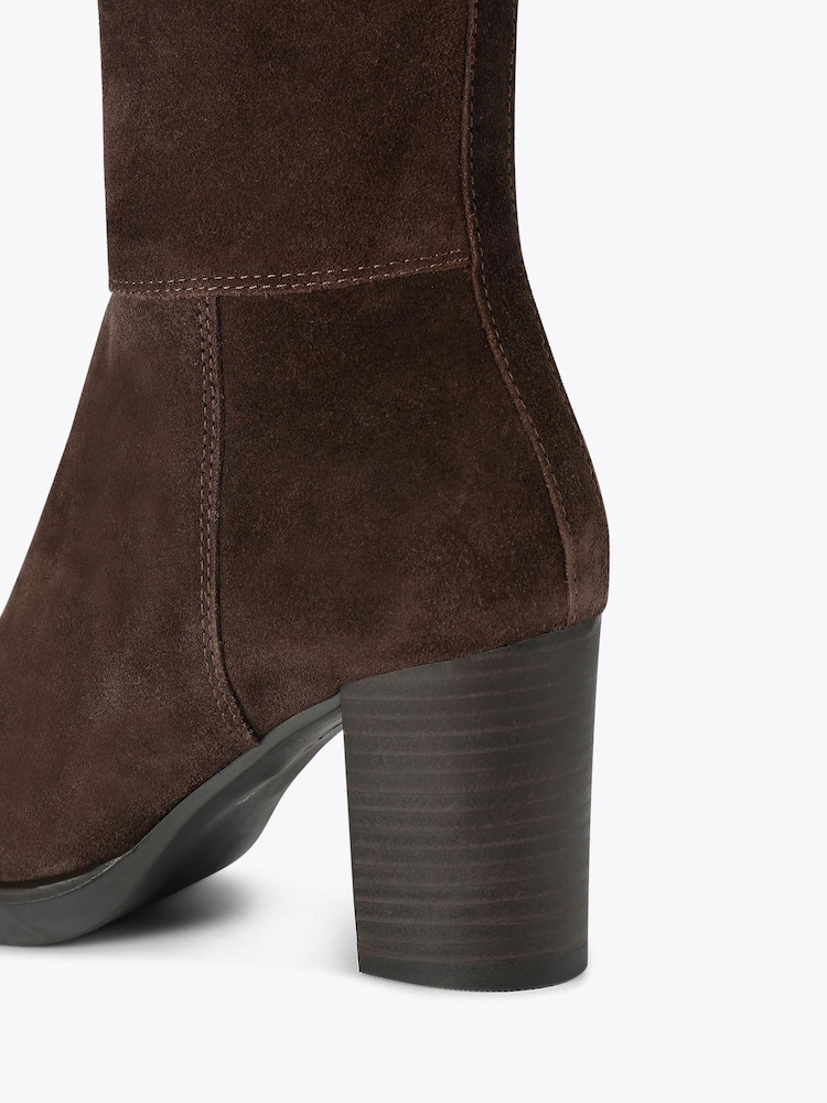 Carvela Brown Silver Knee Boots - Image 4 of 4 Carvela Brown Silver Knee Boots - Image 4 of 4